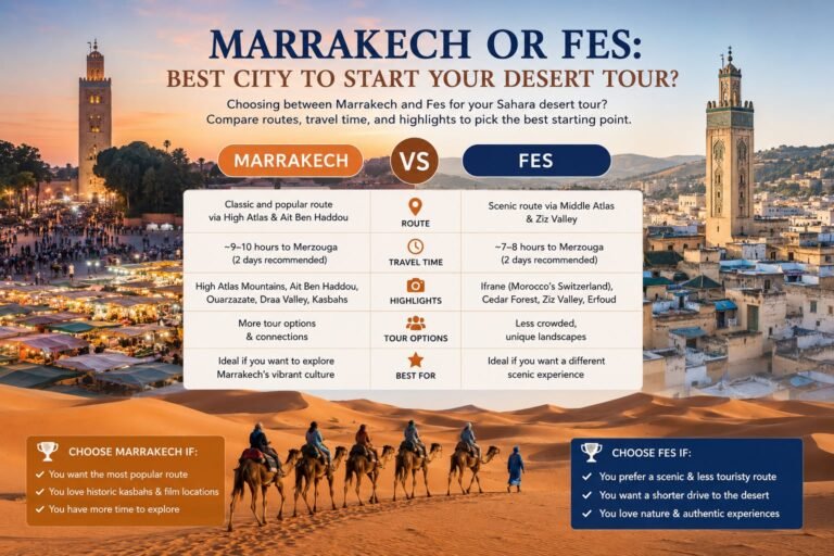 Marrakech or Fes Best City to Start Your Desert Tour